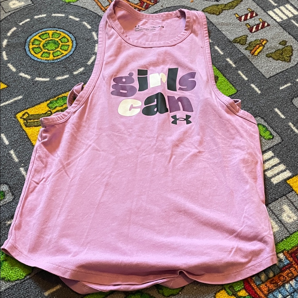 Under Armour Pink 'girls can' Tank Top